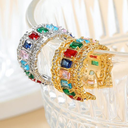 Colored Zircon Open Ring For Girls Party Jewelry YongxiJewelry 1
