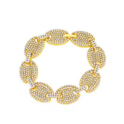 Rhinestone Bracelet YongxiJewelry Gold