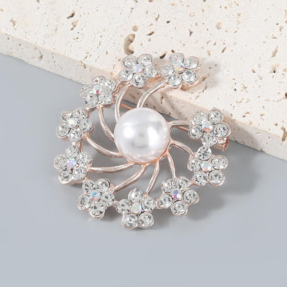 Flower Pearls Rhinestone Corsage YongxiJewelry 1