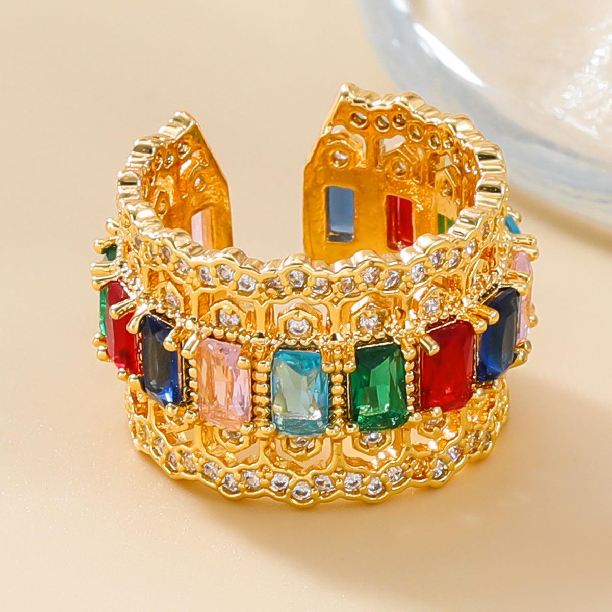 Colored Zircon Open Ring For Girls Party Jewelry YongxiJewelry 6