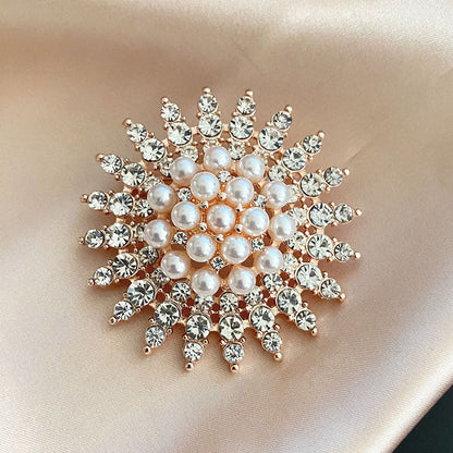 Starburst Diamond Pearl  Brooch YongxiJewelry 3