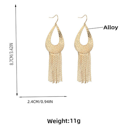 Drop-Shaped Tassel Earrings, Metal Ear Hooks YongxiJewelry 7