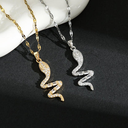 Snake Pendant Titanium Steel Necklace YongxiJewelry 1