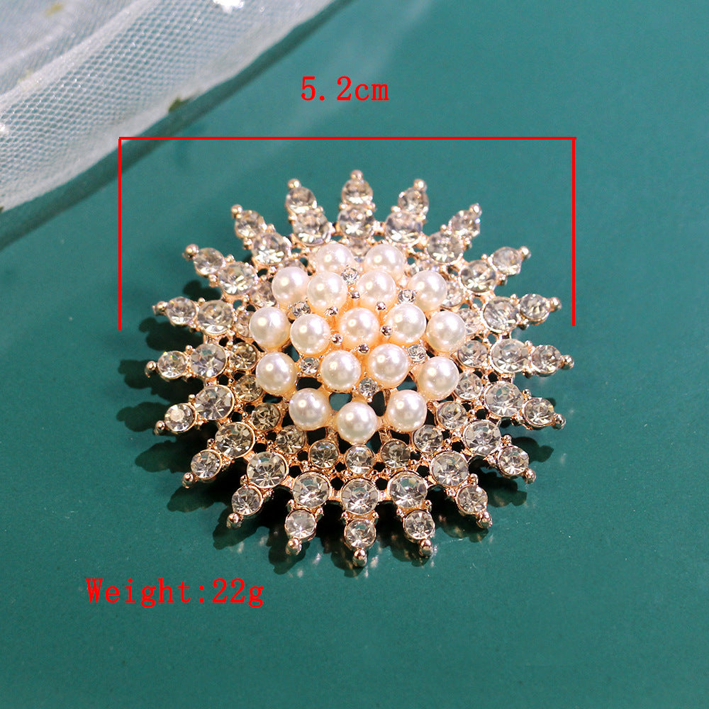 Starburst Diamond Pearl  Brooch YongxiJewelry 6