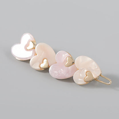 Love-Shaped Hairpin  For Girls YongxiJewelry Light Pink