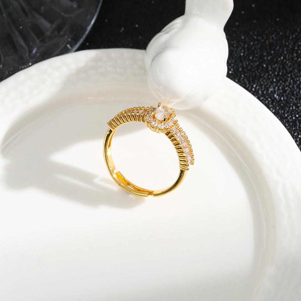 Fashionable Small Sunflower diamond Ring YongxiJewelry 2