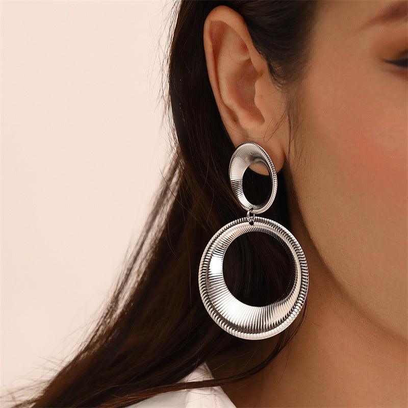 Retro Electroplated Drop-Shaped Gourd Earrings YongxiJewelry Silver