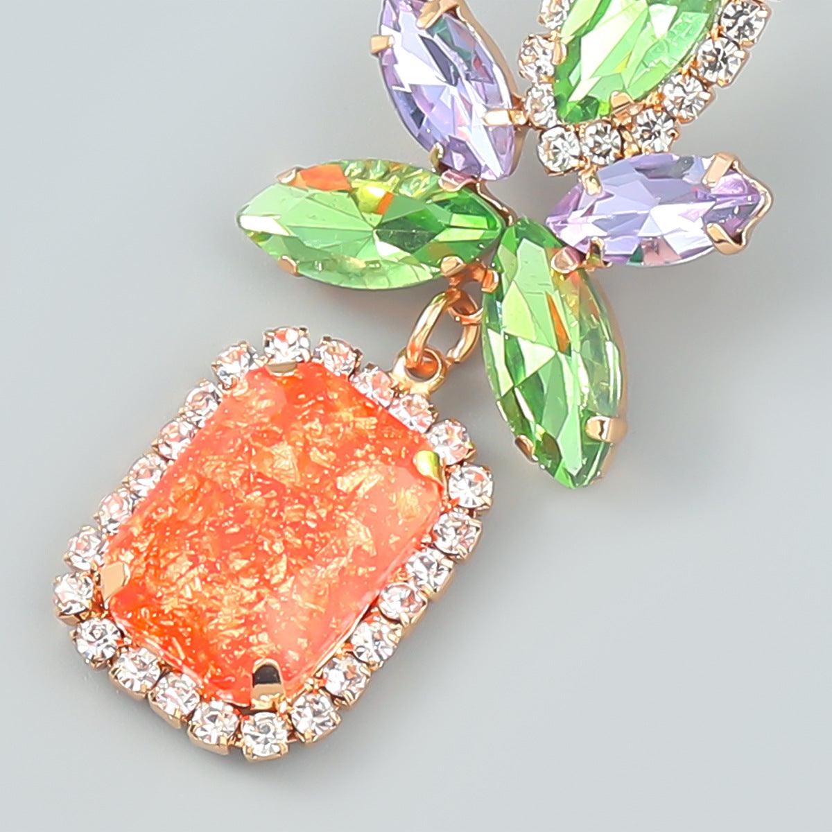 Colored Diamond Flower Square Earrings YongxiJewelry 6