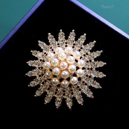 Starburst Diamond Pearl  Brooch YongxiJewelry 2