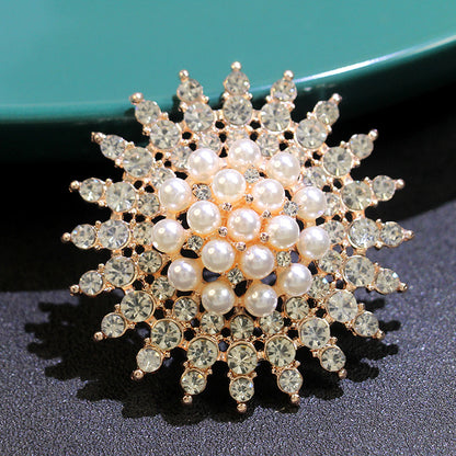 Starburst Diamond Pearl  Brooch YongxiJewelry 1