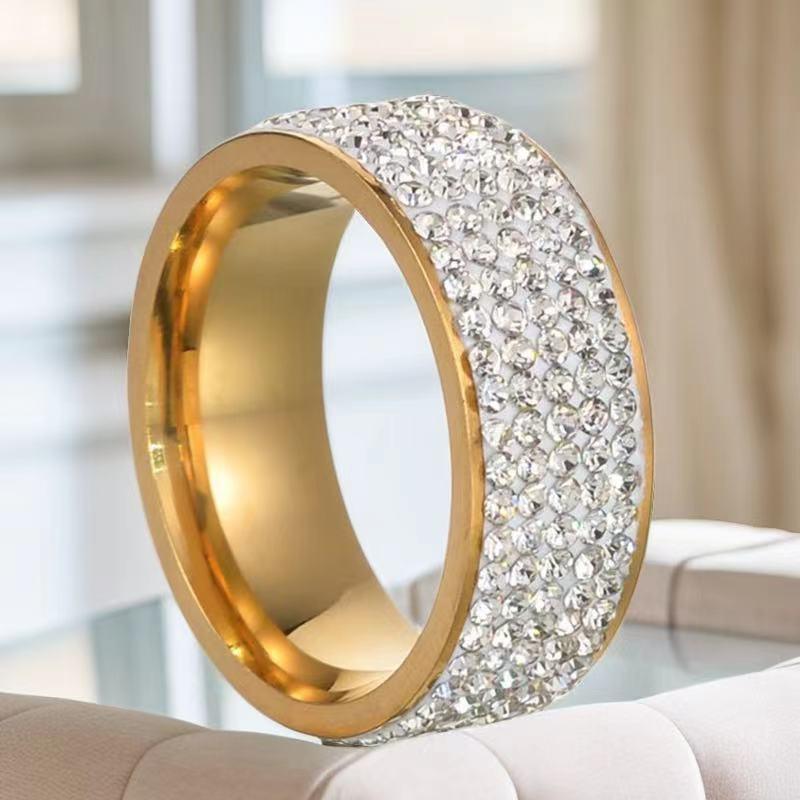 Luxury Diamond-Encrusted Titanium Ring YongxiJewelry Gold