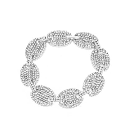 Rhinestone Bracelet YongxiJewelry Silver