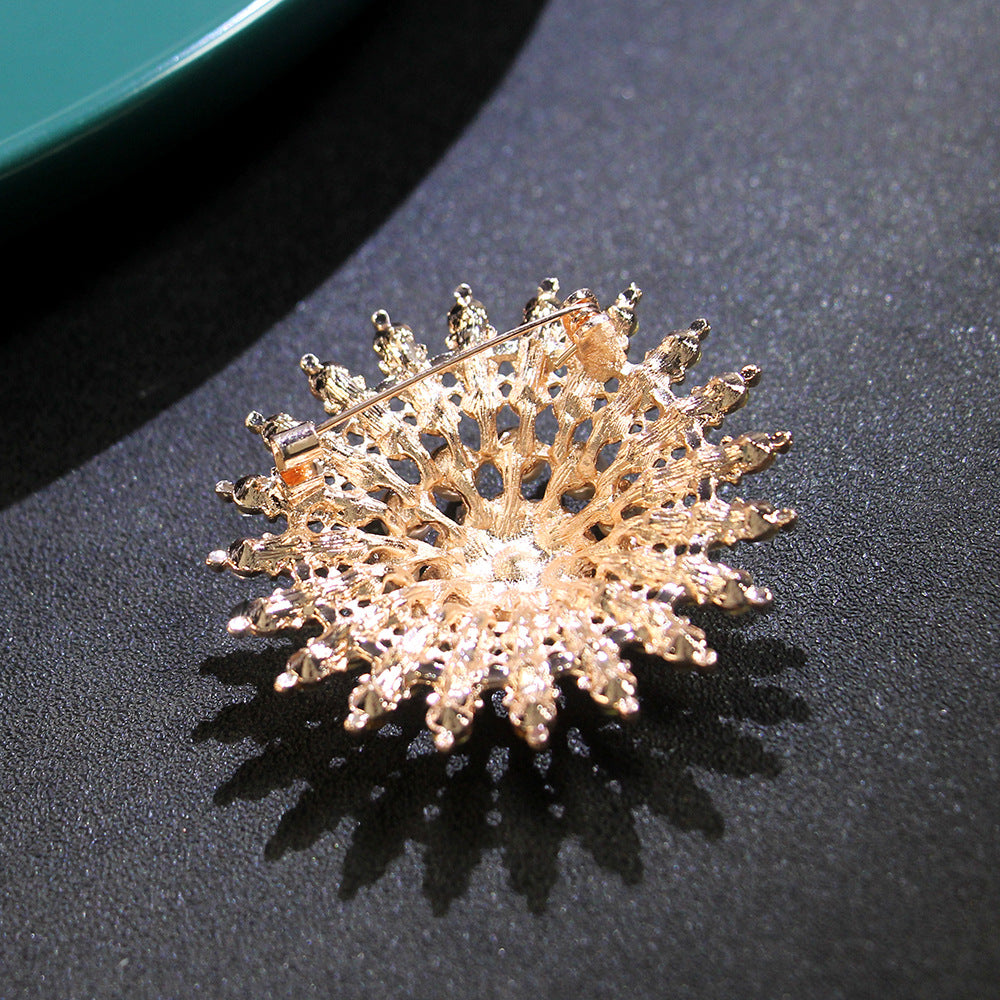 Starburst Diamond Pearl  Brooch YongxiJewelry 4