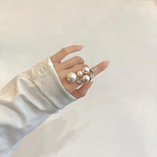 Diamond Pearl Cluster Ring YongxiJewelry 1