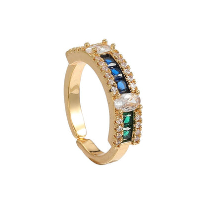 Colored Zircon  Non-Fading  Open Ring YongxiJewelry Gold