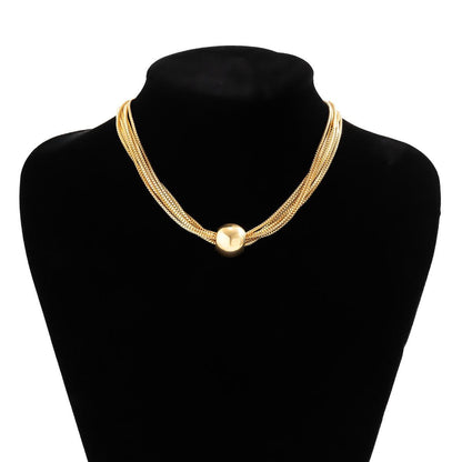 Multi-Layer Geometric Ball Personality Stacking Necklaces YongxiJewelry 10