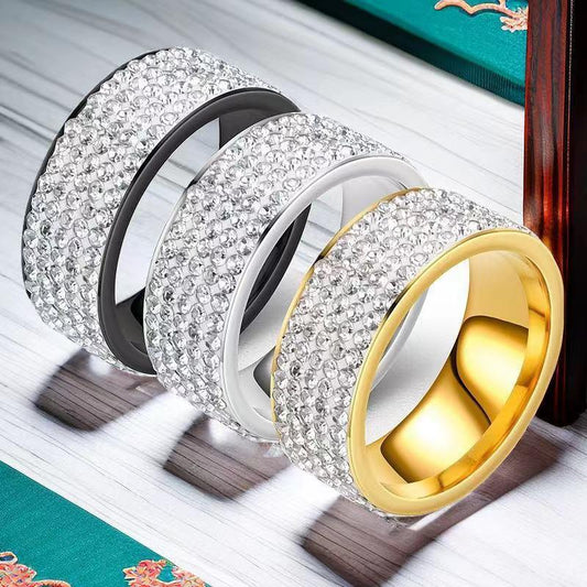Luxury Diamond-Encrusted Titanium Ring YongxiJewelry 1