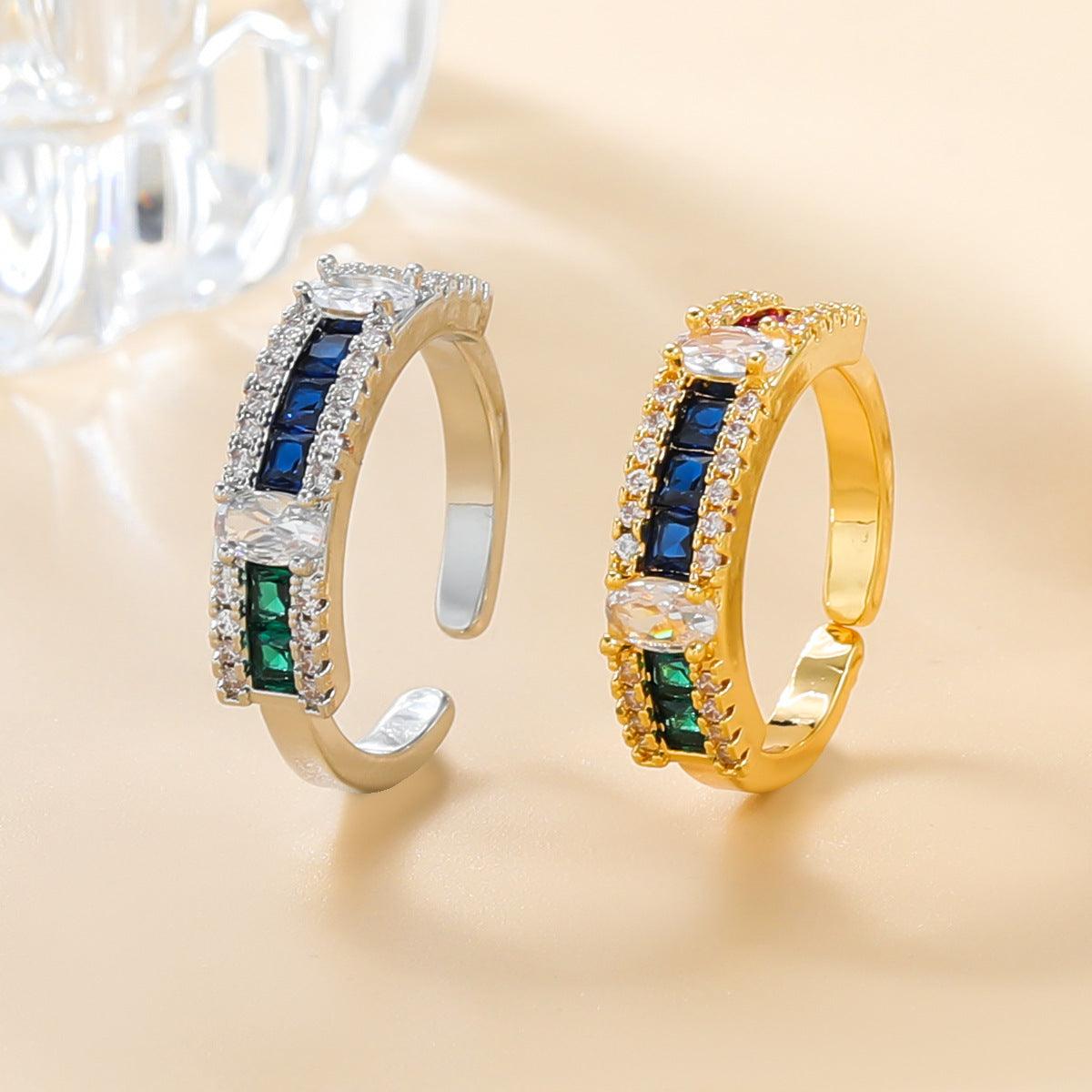 Colored Zircon  Non-Fading  Open Ring YongxiJewelry 2