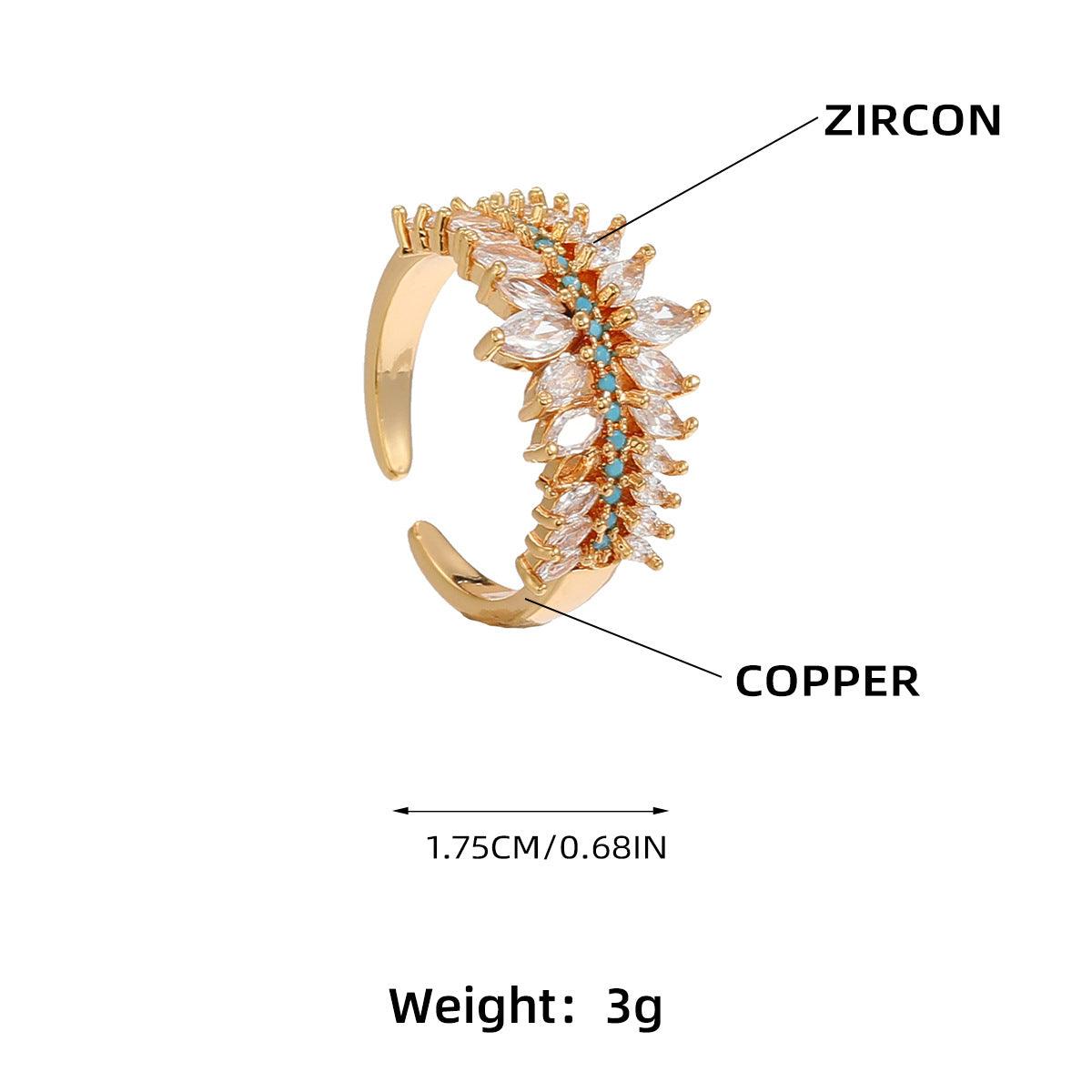 Zircon Floral Open Ring for Women YongxiJewelry 8