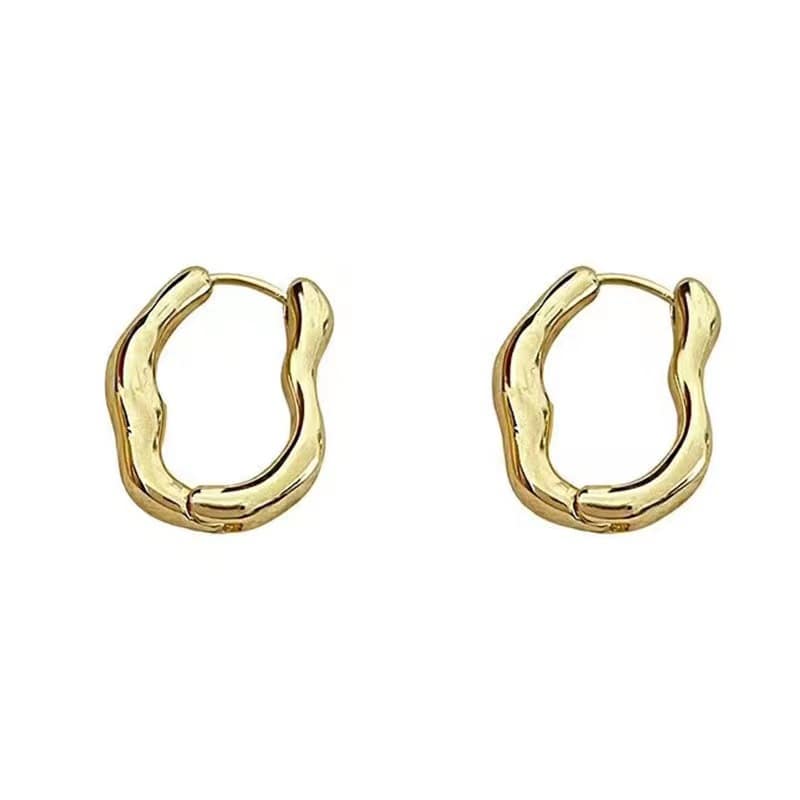 Organic Metal Hoop Earrings YongxiJewelry  3