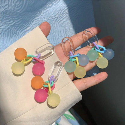 Pastel Bead Hoop Earrings YongxiJewelry  2