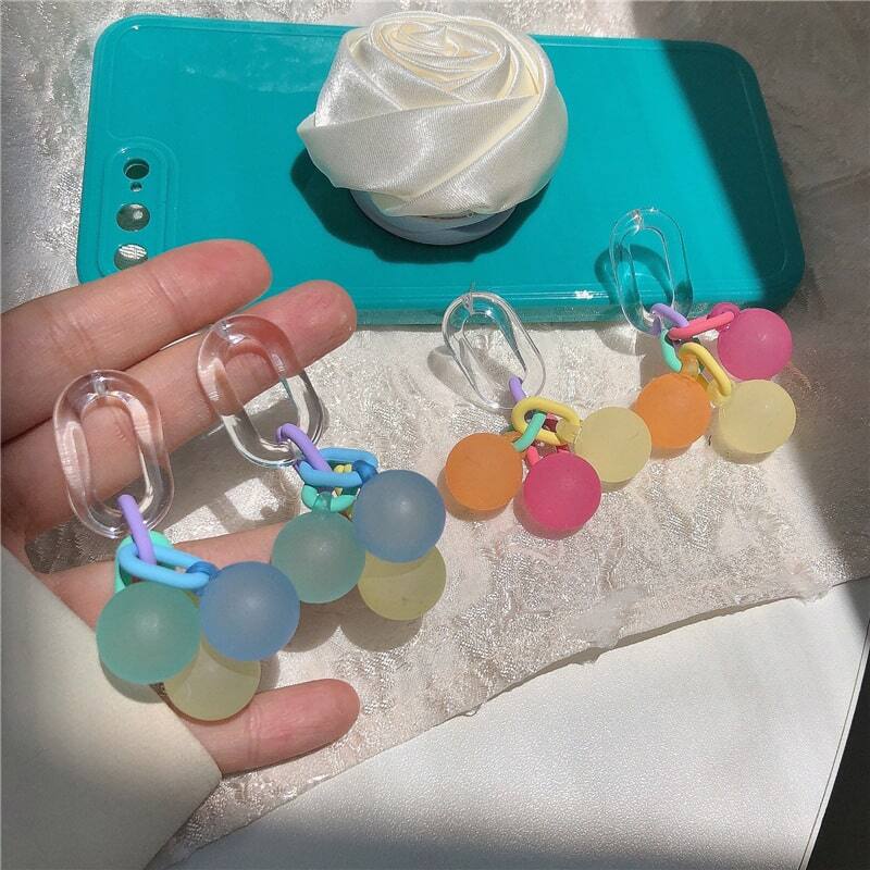 Pastel Bead Hoop Earrings YongxiJewelry  3