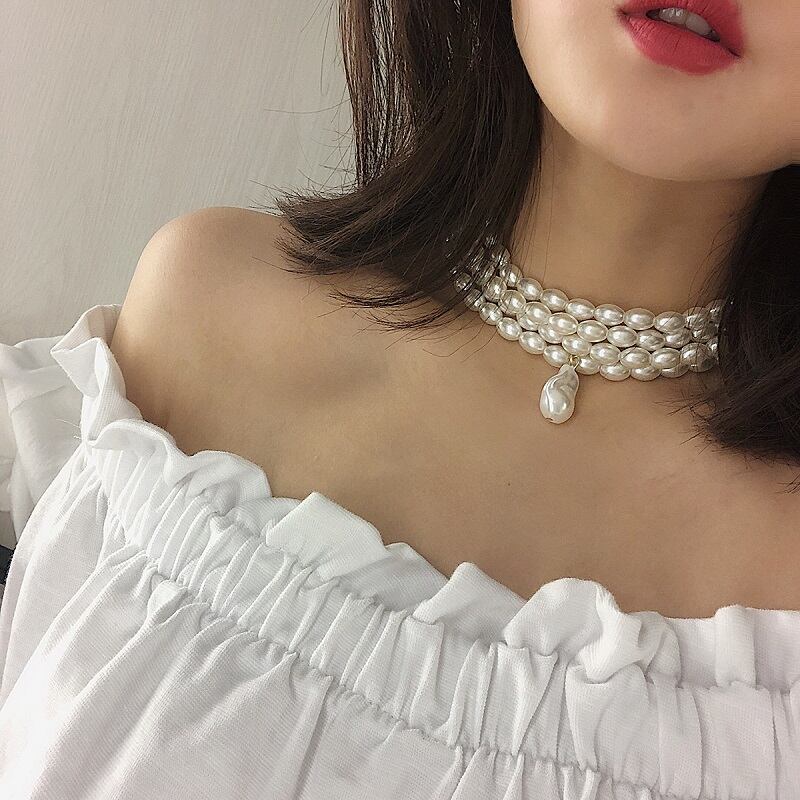 Pearl Choker with Baroque Pendant YongxiJewelry  2