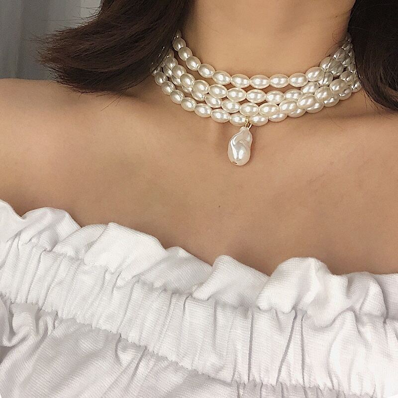 Pearl Choker with Baroque Pendant YongxiJewelry  8