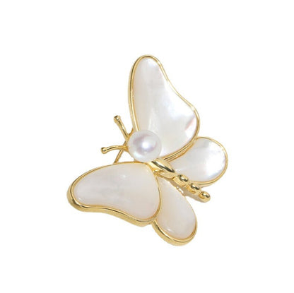 Pearl & Mother of Pearl Butterfly Brooch YongxiJewelry 3