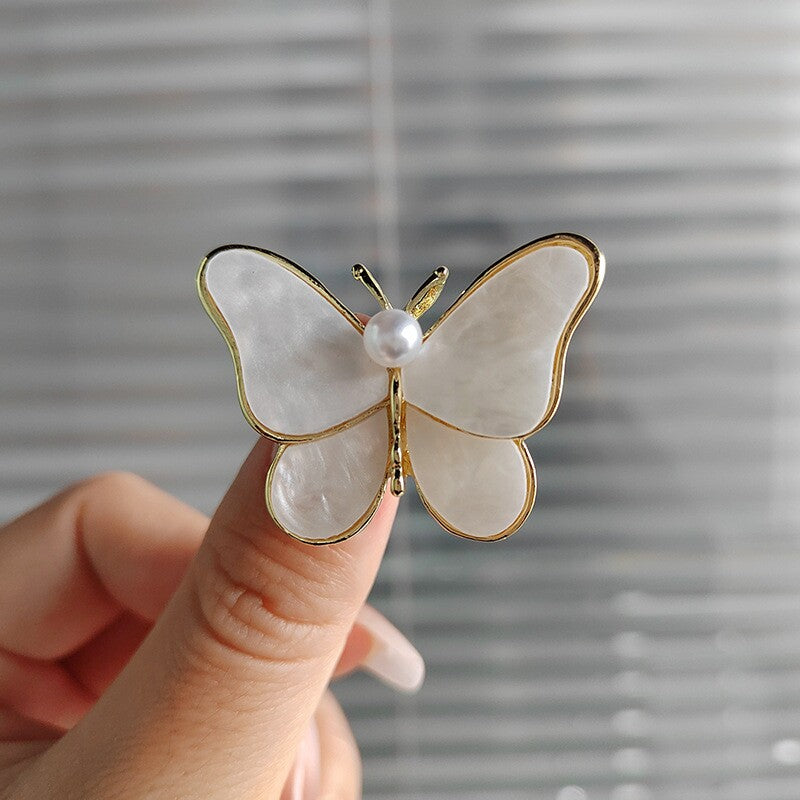 Pearl & Mother of Pearl Butterfly Brooch YongxiJewelry 5