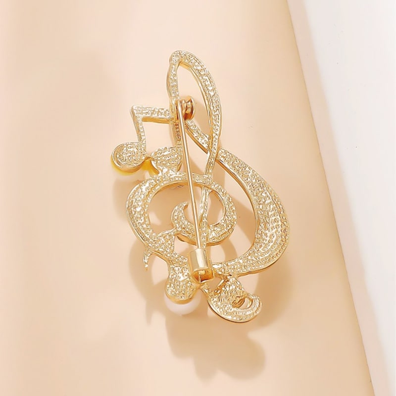 Pearl and rhinestone musical note brooch YongxiJewelry 4