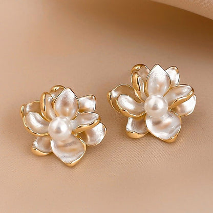 Pearlescent Petal Bloom Earrings YongxiJewelry  1