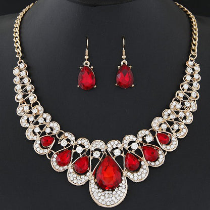 Multicolored Gemstone Jewelry Set YongxiJewelry Red