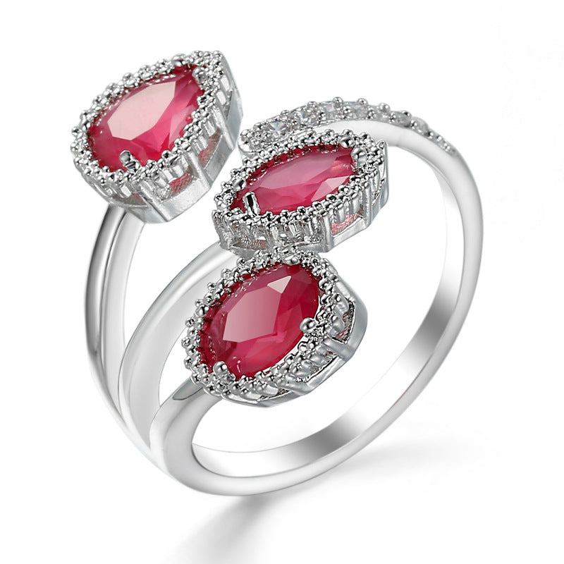 YongxiJewelry Elegant Gemstone Ring Red