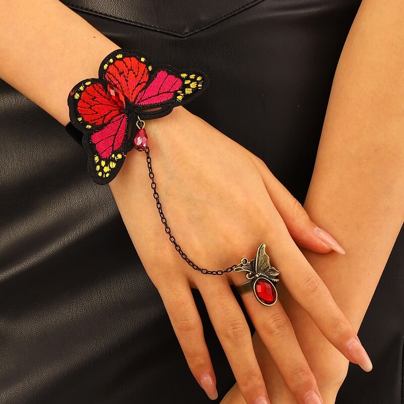 Retro  Finger Bracelet Butterfly Hand Ornaments YongxiJewelry 2