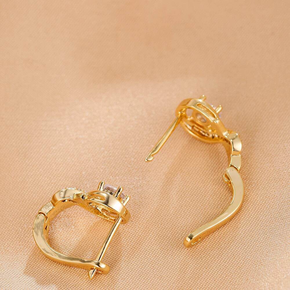 Rhinestone Gold Earrings YongxiJewlry 7