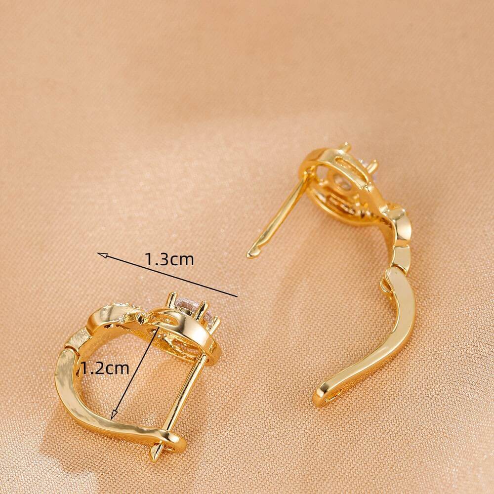 Rhinestone Gold Earrings YongxiJewlry 8