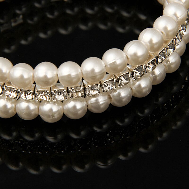 Elegant Rhinestones & Pearl Bracelet, Statement Bracelet, Fashion Jewelry 2