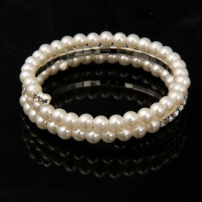 Elegant Rhinestones & Pearl Bracelet, Statement Bracelet, Fashion Jewelry 3