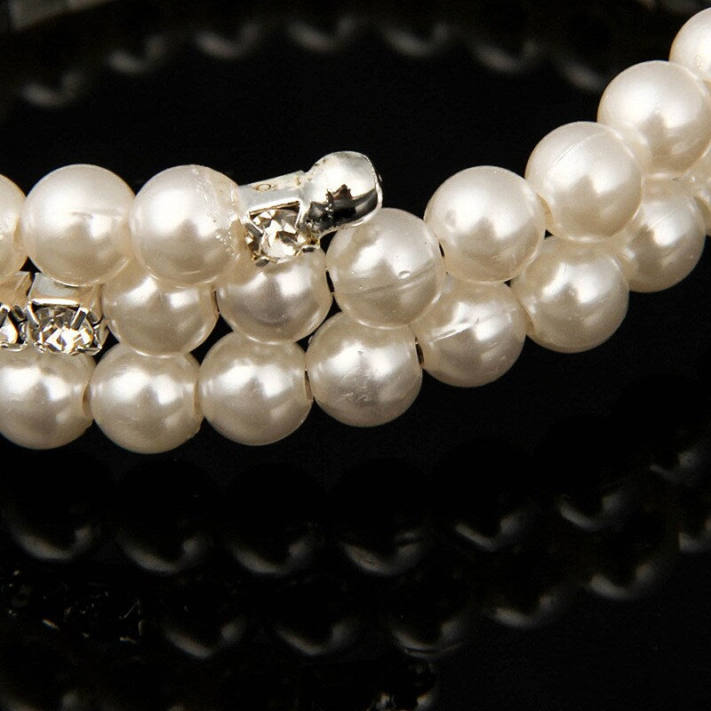 Elegant Rhinestones & Pearl Bracelet, Statement Bracelet, Fashion Jewelry 4