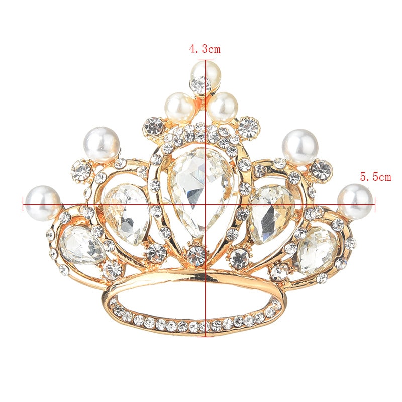 Royal Crown Zircon Pearl Brooch YongxiJewelry 4