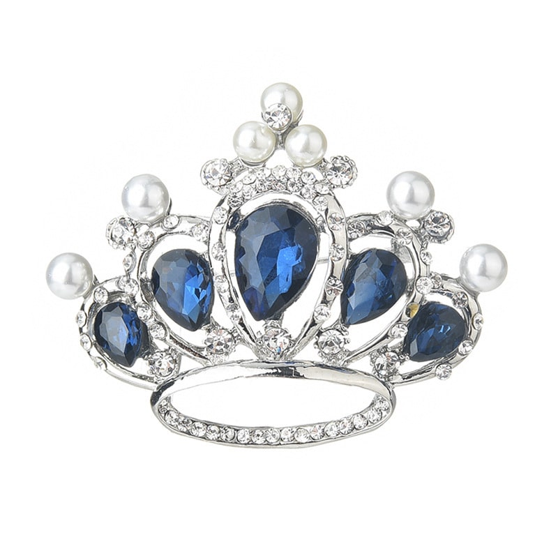 Royal Crown Zircon Pearl Brooch YongxiJewelry 7