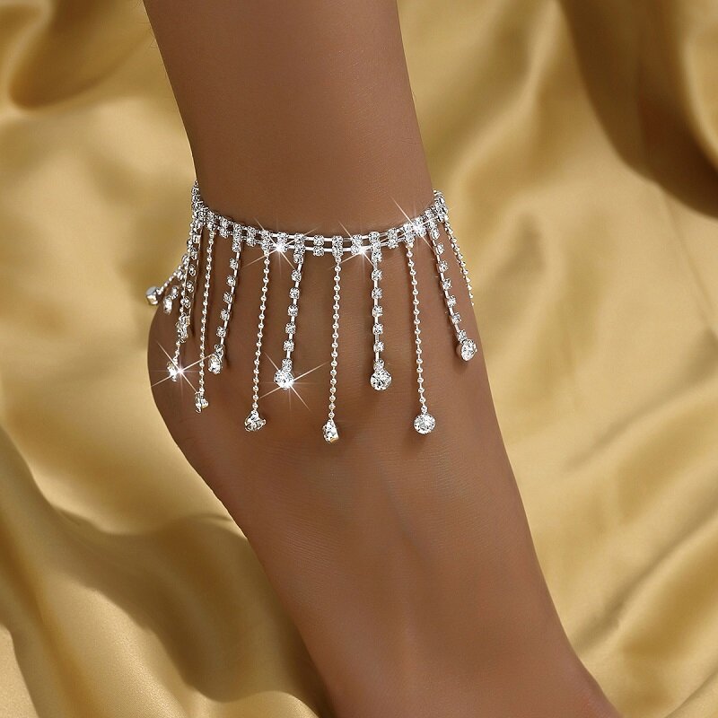 Sparkle Multi-Chain Rhinestones Anklet YongxiJewelry 2