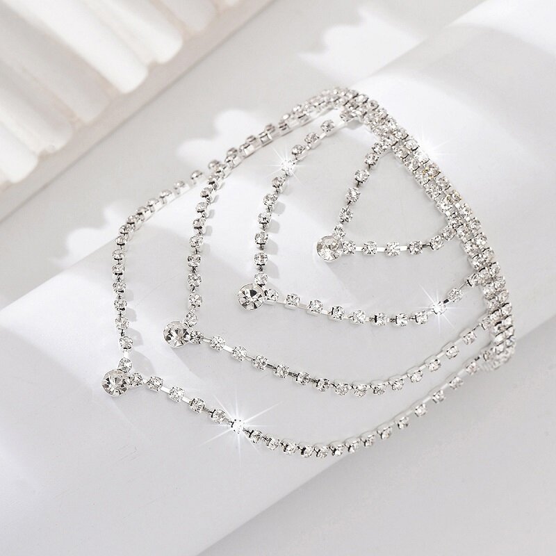 Sparkle Multi-Chain Rhinestones Anklet YongxiJewelry 5