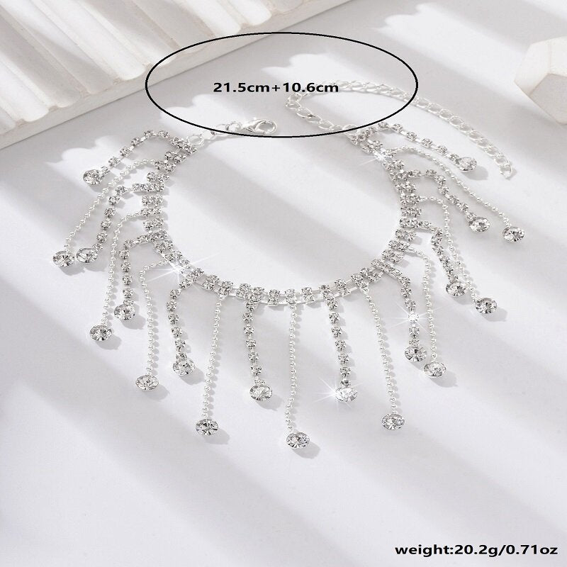 Sparkle Multi-Chain Rhinestones Anklet YongxiJewelry 8