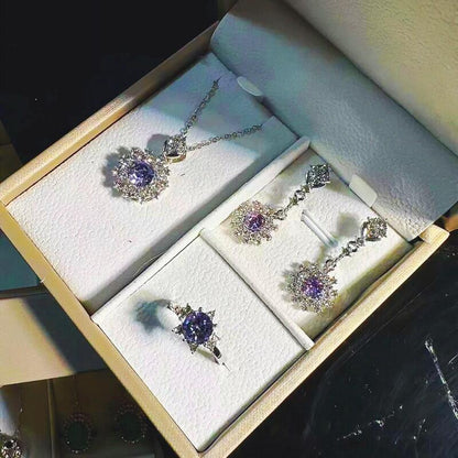 Sparkle Zircon Rhinestones Necklace Earrings Set YongxiJewelry 2