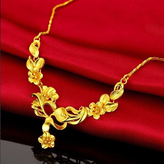 Stylish Floral Gold-plating  Pendant Necklace YongxiJewelry 1