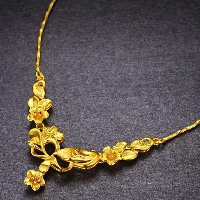 Stylish Floral Gold-plating  Pendant Necklace YongxiJewelry 2