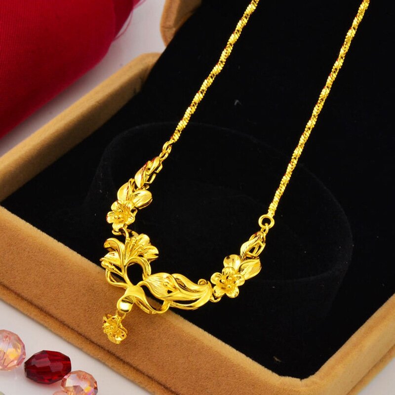 Stylish Floral Gold-plating  Pendant Necklace YongxiJewelry 3