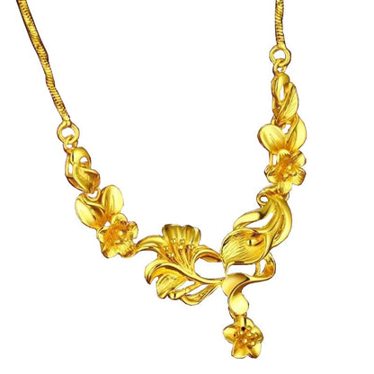 Stylish Floral Gold-plating  Pendant Necklace YongxiJewelry 4